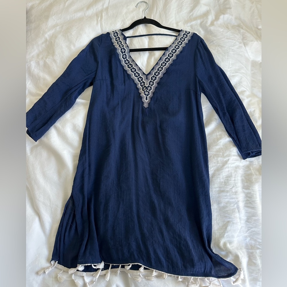 Beach/Pool Blue and White Cover Up!